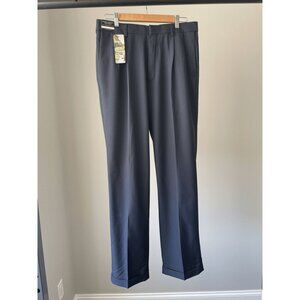 Haggar Premium Comfort 4 Way Stretch Classic Fit Pleat Indigo Dress Pants 32x32